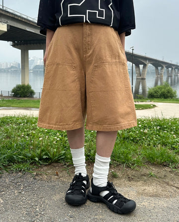 Helpice Slit Cotton Bermuda Pants